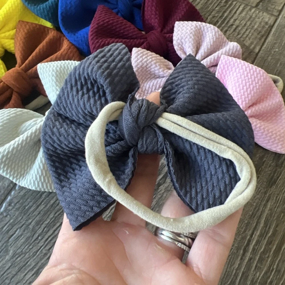 13 Baby Girls Headbands‎ Hair Bows Nylon Hairbands Handmade Hair Accessory